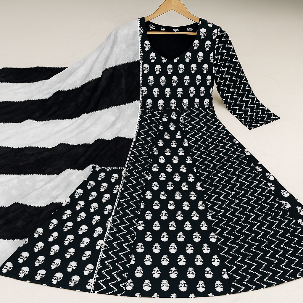 Avika Flared gown with duptta set