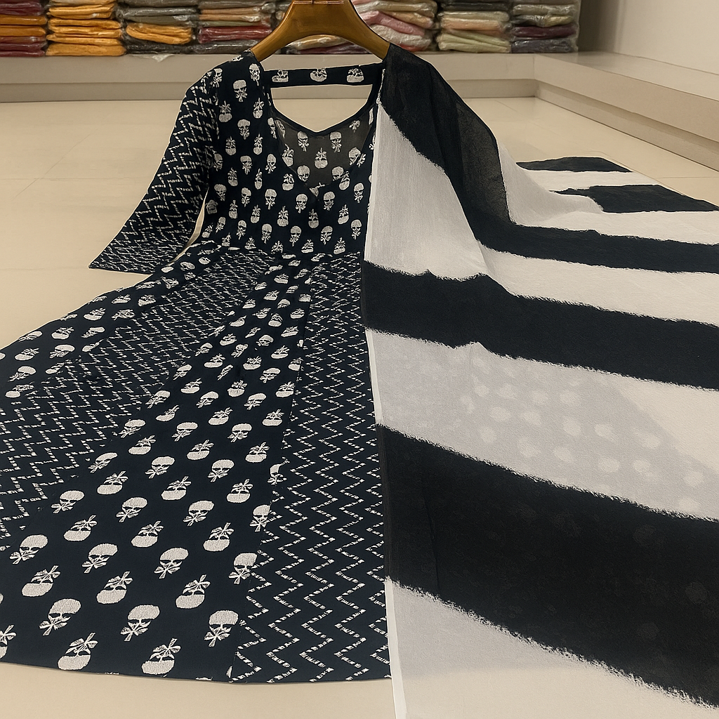 Avika Flared gown with duptta set