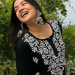 Black ChikanKari Populer Trendy Top tunic
