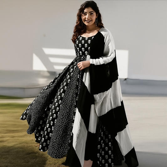 Avika Flared gown with duptta set